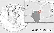 Blank Location Map of ZIP code 60090, highlighted country, highlighted state