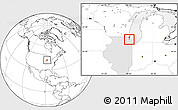 Blank Location Map of ZIP code 60090, highlighted state