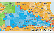 Political Shades 3D Map of ZIP codes starting with 601