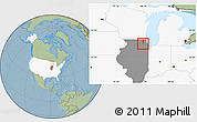Savanna Style Location Map of ZIP code 60103, highlighted country, highlighted state, hill shading