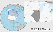 Gray Location Map of ZIP code 60120, highlighted country, highlighted state