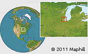 Satellite Location Map of ZIP code 60120, highlighted county
