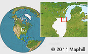Satellite Location Map of ZIP code 60120, highlighted state