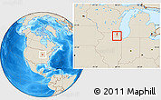 Shaded Relief Location Map of ZIP code 60120