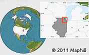 Satellite Location Map of ZIP code 60133, highlighted country, highlighted state