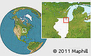 Satellite Location Map of ZIP code 60133, highlighted state