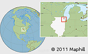 Savanna Style Location Map of ZIP code 60141, highlighted state