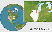 Satellite Location Map of ZIP code 60160, highlighted state