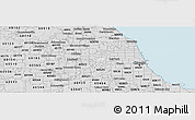 Silver Style Panoramic Map of ZIP code 60160