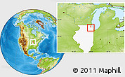 Physical Location Map of ZIP code 60173, highlighted state