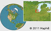 Satellite Location Map of ZIP code 60173