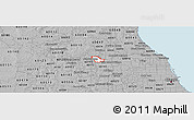 Gray Panoramic Map of ZIP code 60173
