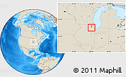 Shaded Relief Location Map of ZIP code 60187