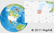 Physical Location Map of ZIP code 60201, highlighted country, highlighted county