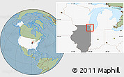 Savanna Style Location Map of ZIP code 60201, highlighted country, highlighted state, hill shading