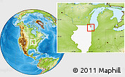Physical Location Map of ZIP code 60208, highlighted state