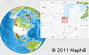 Physical Location Map of ZIP code 60409, highlighted country, highlighted county