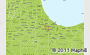 Physical Map of ZIP code 60409