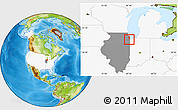 Physical Location Map of ZIP code 60476, highlighted country, highlighted state