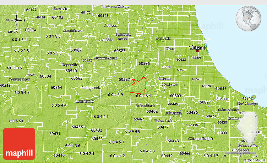 Physical 3D Map of ZIP Code 60480