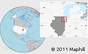 Gray Location Map of ZIP code 60482, highlighted country, highlighted state