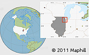 Savanna Style Location Map of ZIP code 60482, highlighted country, highlighted state