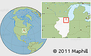 Savanna Style Location Map of ZIP code 60506, highlighted state