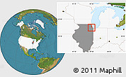 Satellite Location Map of ZIP code 60513, highlighted country, highlighted state