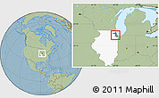 Savanna Style Location Map of ZIP code 60525, highlighted county, highlighted state, hill shading