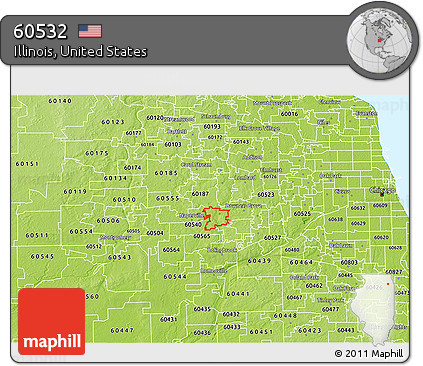 Physical 3D Map of ZIP Code 60532