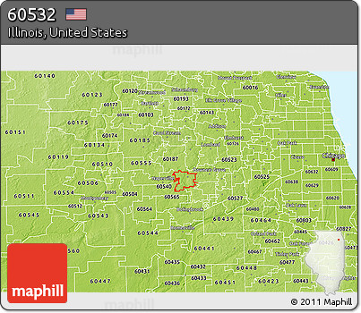 Physical 3D Map of ZIP Code 60532