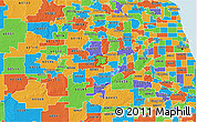 Political 3D Map of ZIP code 60532
