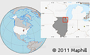 Gray Location Map of ZIP code 60532, highlighted country, highlighted state