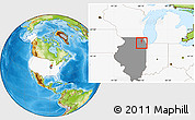 Physical Location Map of ZIP code 60532, highlighted country, highlighted state