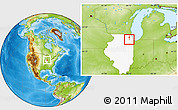 Physical Location Map of ZIP code 60532, highlighted state