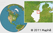 Satellite Location Map of ZIP code 60532, highlighted state