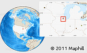 Shaded Relief Location Map of ZIP code 60532, highlighted country, highlighted county
