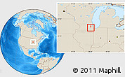 Shaded Relief Location Map of ZIP code 60532