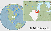 Savanna Style Location Map of ZIP code 60546, highlighted county, highlighted state, hill shading
