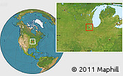 Satellite Location Map of ZIP code 60560