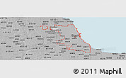 Gray Panoramic Map of ZIP codes starting with 606