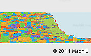 Physical Panoramic Map of ZIP codes starting with 606, political outside