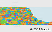 Political Panoramic Map of ZIP codes starting with 606