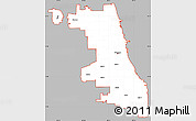 Gray Simple Map of ZIP codes starting with 606, cropped outside