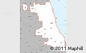 Gray Simple Map of ZIP codes starting with 606