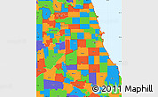 Political Simple Map of ZIP codes starting with 606