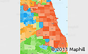 Political Shades Simple Map of ZIP codes starting with 606
