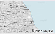 Silver Style 3D Map of ZIP code 60618