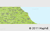 Physical Panoramic Map of ZIP code 60625