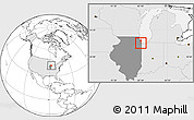 Blank Location Map of ZIP code 60628, highlighted country, highlighted state